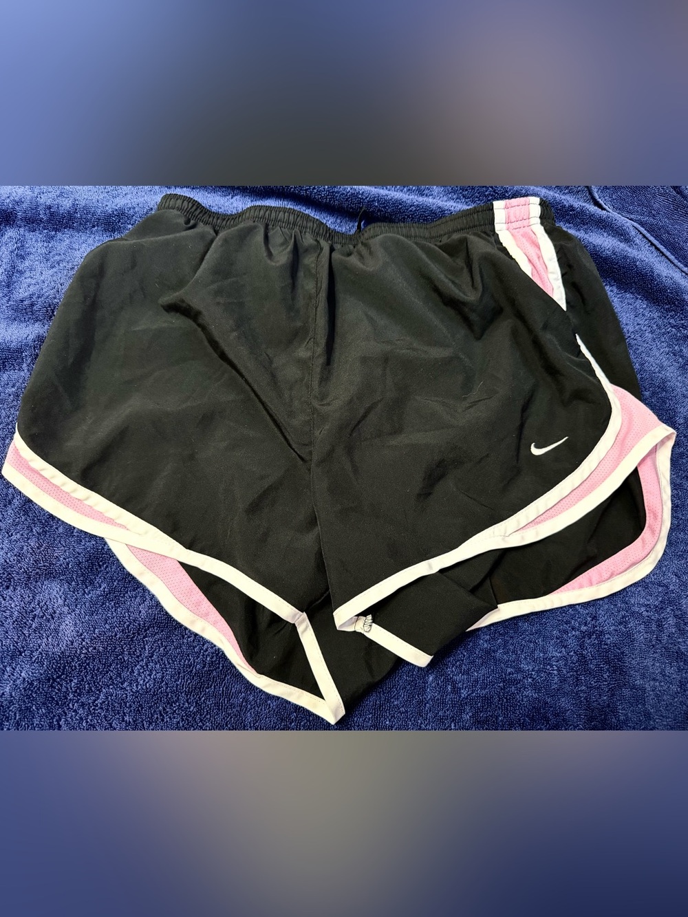 Nike Dri-Fit Black Athletic Shorts with Pink & White Trim